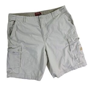 Chaps Mens Rugged Cargo Shorts 40 Multiple Pockets Classic Regular Fit Beige